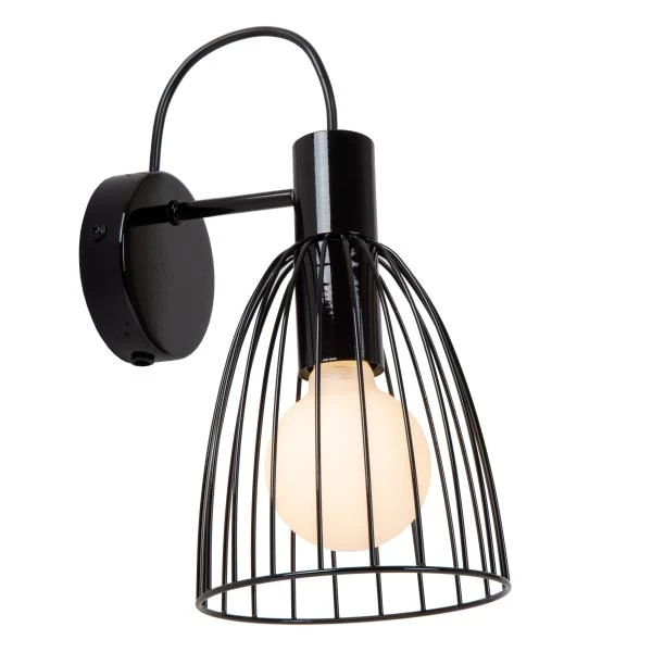 Lucide MACARONS - Wall light - 1xE27 - Black - detail 1